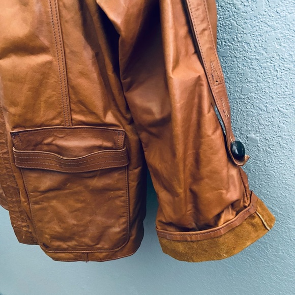 East West Musical Instruments Vintage 60s 70s RARE Hooded Leather Jacket - Picture 7 of 9